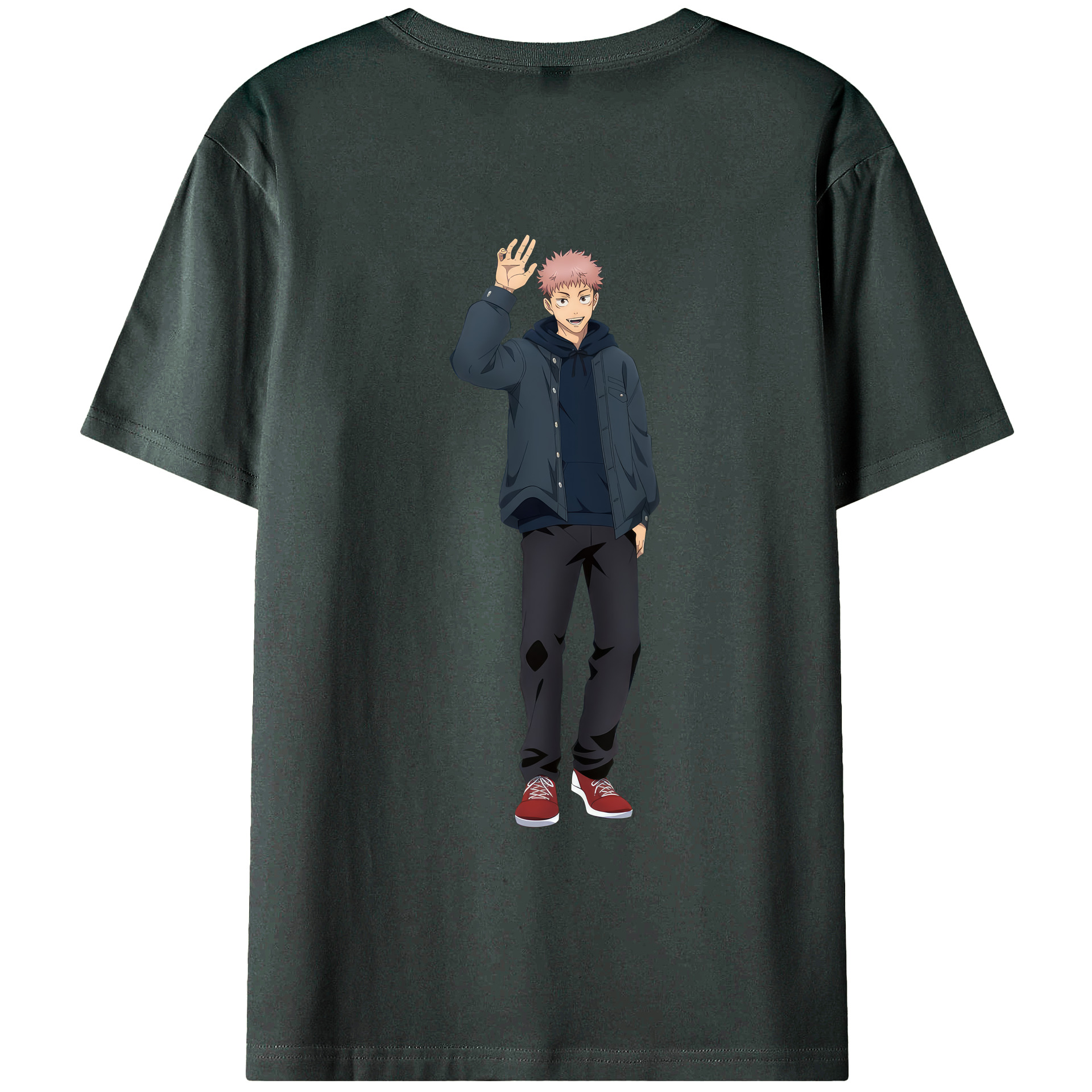 （画像用） 呪術廻戦 Jujutsu Kaisen 綿100％ メンズ半袖Tシャツ（バックプリント） 通気性